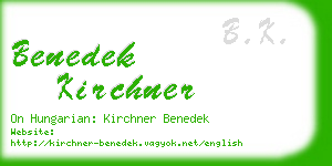 benedek kirchner business card